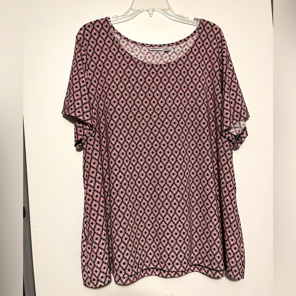 Croft & Barrow Pink and Black Blouse